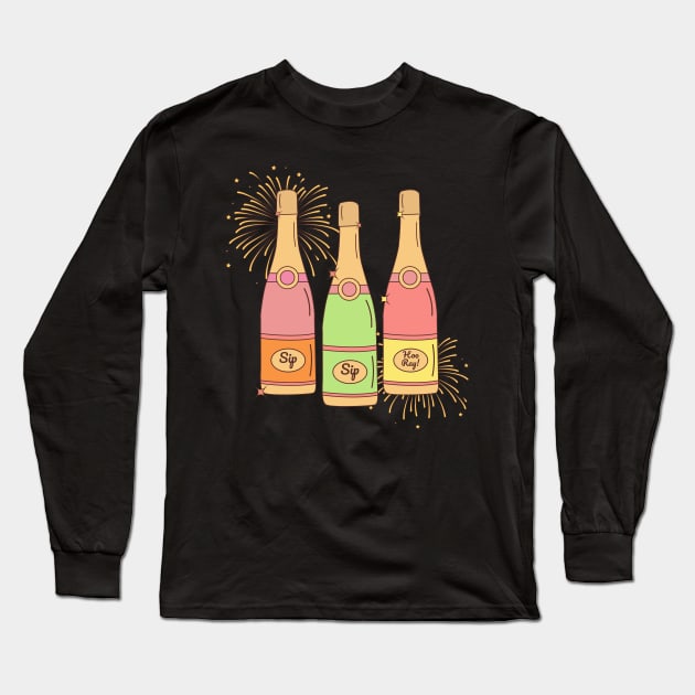 Sip sip Hooray Long Sleeve T-Shirt by MZeeDesigns